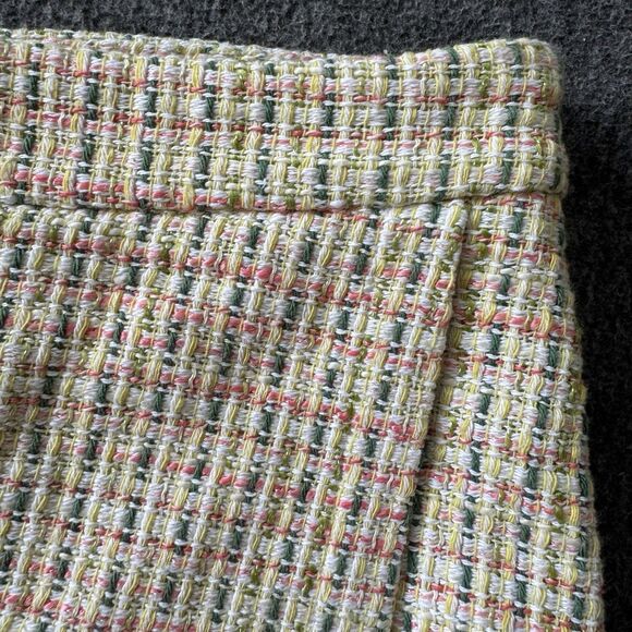 Zara Pink Green Tweed Texture Plaid Mini Skort Skirt Womens Size Medium - Picture 6 of 10